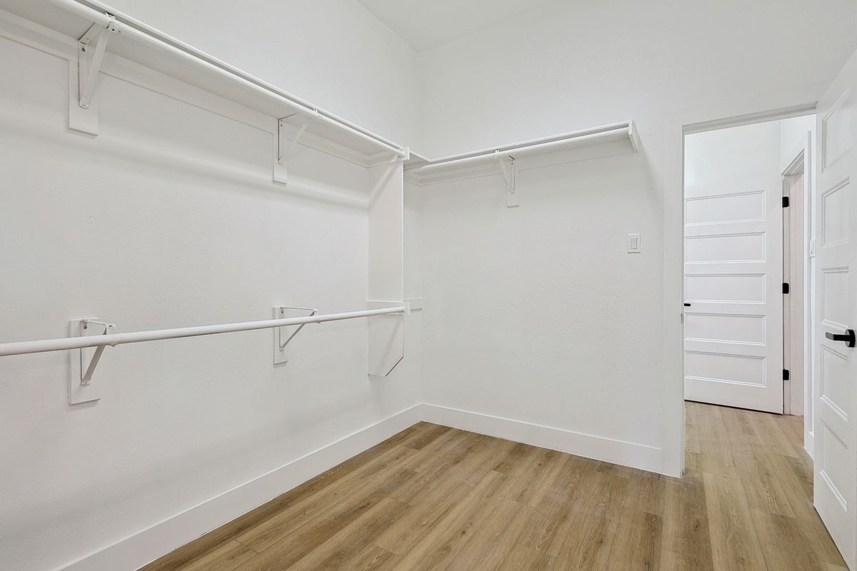 Walk-in closet with custom shelving