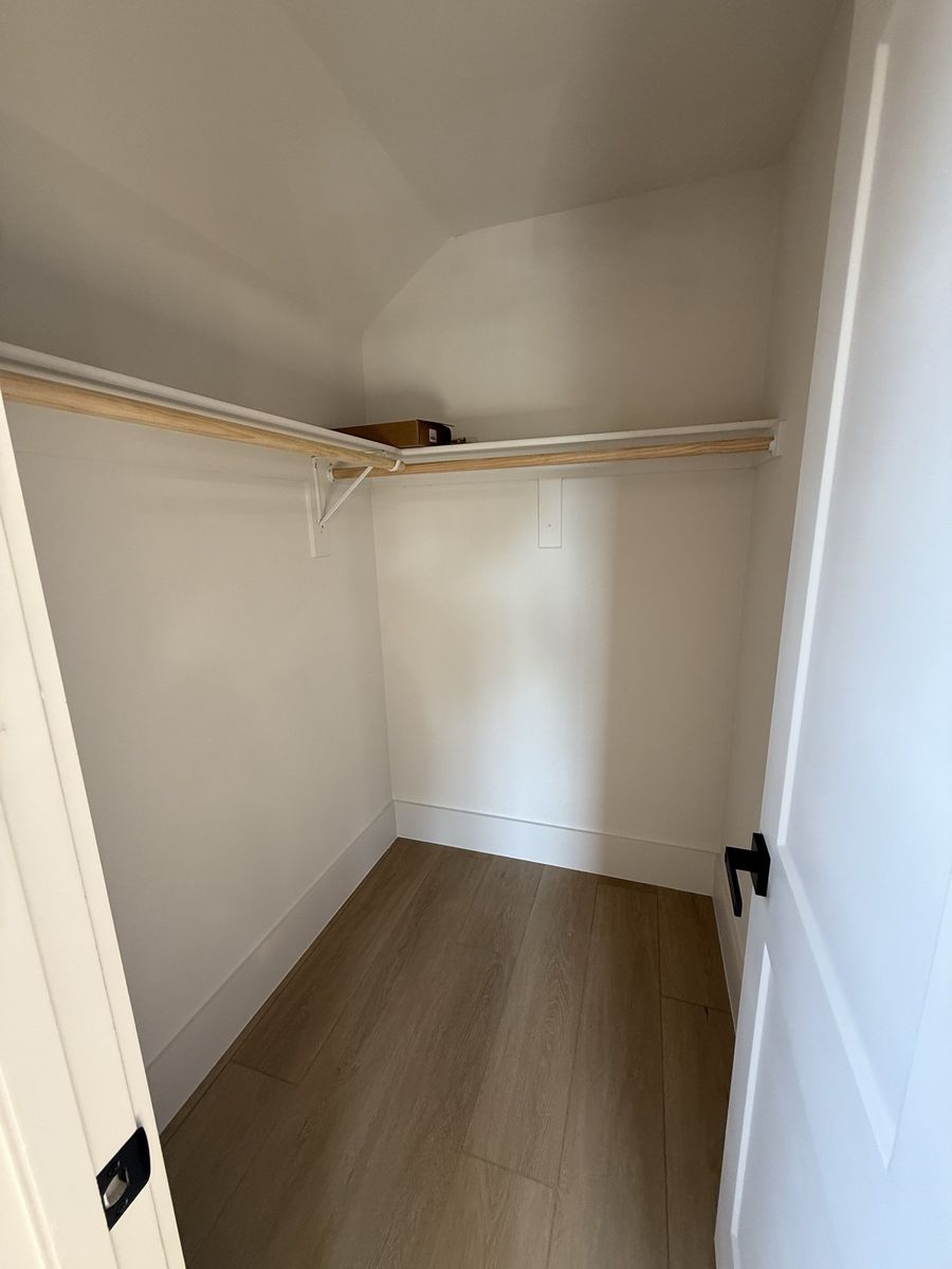Walk-in closet with custom shelving