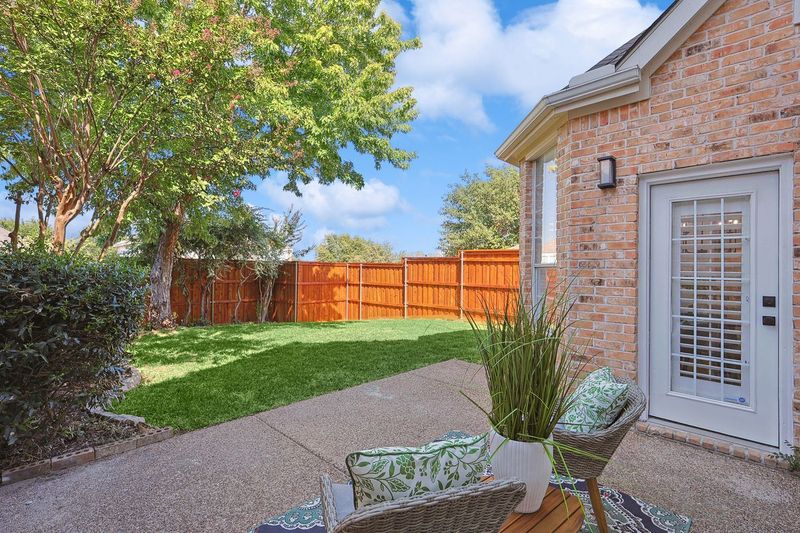 Covered patio seating area