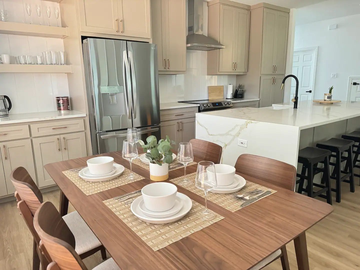 Plantation Lane renovated kitchen and dining area