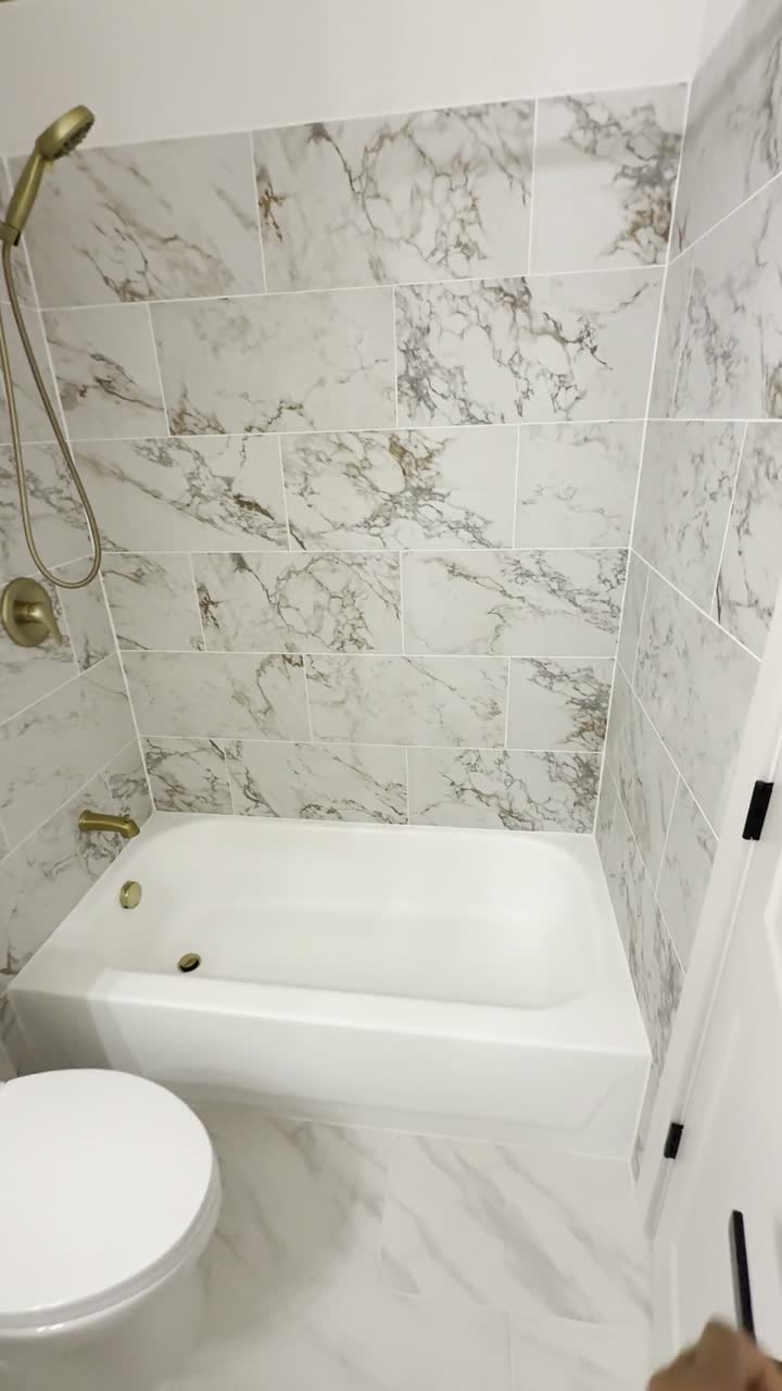 Brass & marble bath